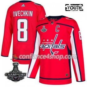 Adidas Maillot de Hockey Washington Capitals Alex Ovechkin 8 Rouge 2018 Stanley Cup Champions Authentic - Enfant